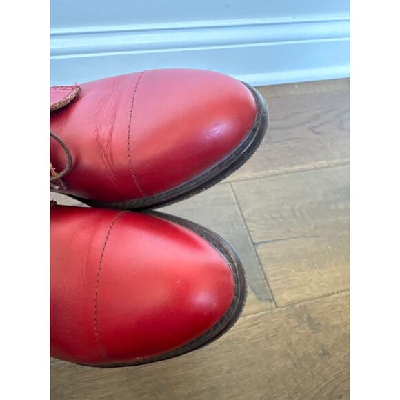 MOMA Italian Red Leather Oxford Shoes Designer Minimalist Women's EU 37 US 6.5-7 - Picture 8 of 11